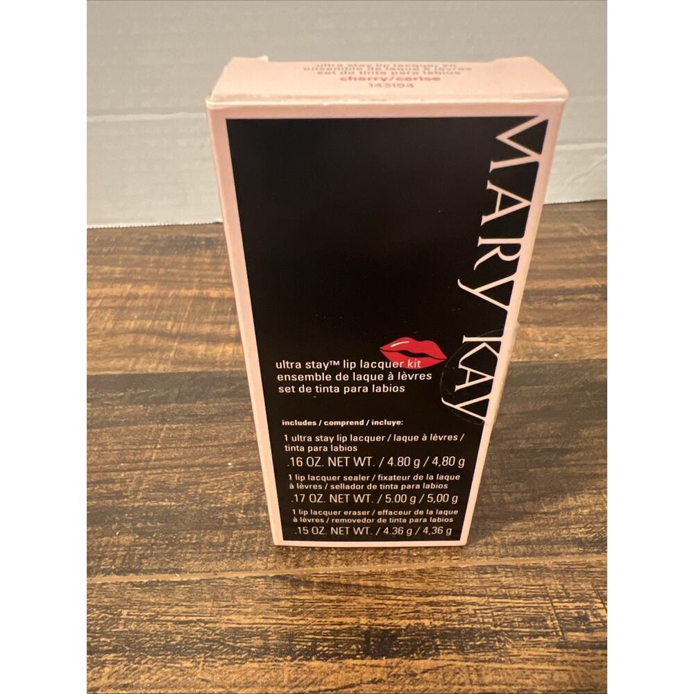 Mary Kay Ultra Stay Lip Lacquer Kit Cherry with Sealer & Eraser, 3-Piece Set